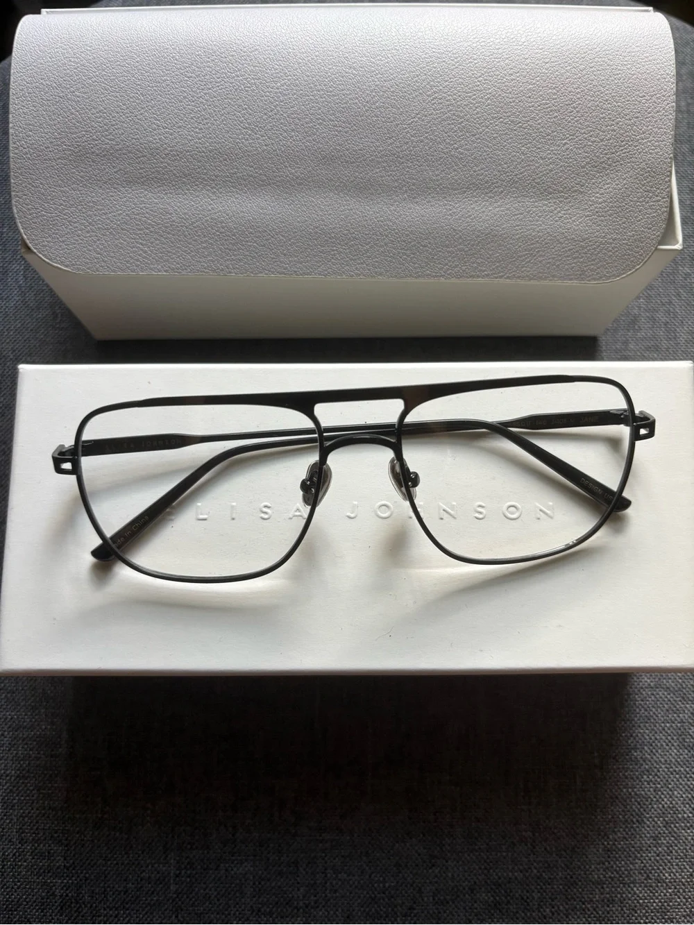 Elise Johnson Jane style Sleek Black Metal Aviator Glasses
